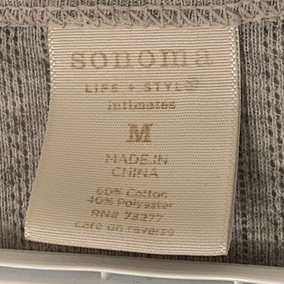 💫 [2/$20] SONOMA LIFE+STYLE INTIMATES WOMENS GREY LONG SLEEVE TOP SIZE MEDIUM💫 - Picture 3 of 3